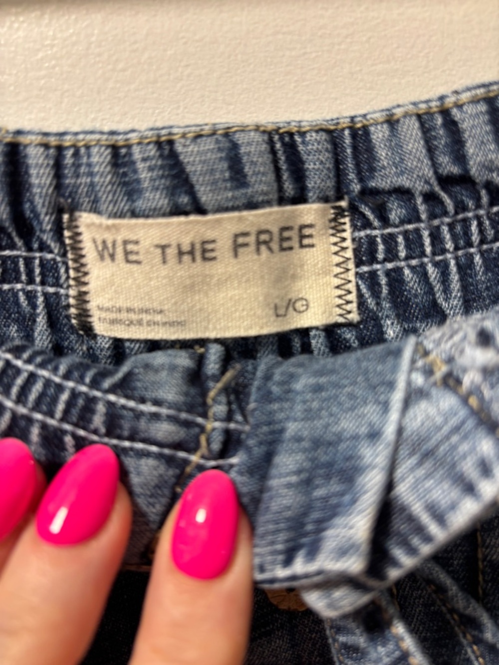 Free People Women's Roselle Denim Mini Skirt dark wash boho coquette girl large - Picture 4 of 4